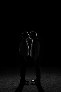 Silhouette of married couple